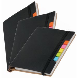 Pakket van 3x stuks schoolschriften/notitieboeken A6 gelinieerd zwart