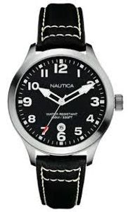 Horlogeband Nautica A09558G / N17616G / BRC-A09558G Leder Zwart 20mm