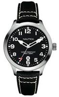 Horlogeband Nautica A09558G / N17616G / BRC-A09558G Leder Zwart 20mm