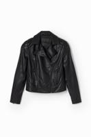 Leather bikerjack - BLACK - XL