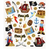 Piraten stickers met glitter   - - thumbnail