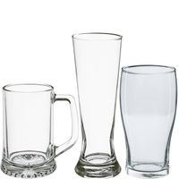 Bierglazen set - pilsglazen/bierpullen/pint glazen - 12x stuks - glas - Bierglazen - thumbnail