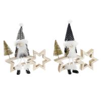 Kerstster DKD Home Decor Polyester MDF Ster (2 Stuks) (18 x 6 x 19 cm)