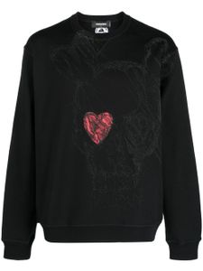 DSQUARED2 sweat en coton à imprimé tête de mort - Noir