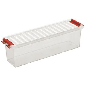 Kunststof stapelbare opbergbak 1,3 liter 27 x 8,4 x 9 cm   -