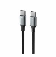 Swissten Gevlochten USB-C naar USB-C kabel - 1.5M - Versie 2.0 - 60W - Zwart