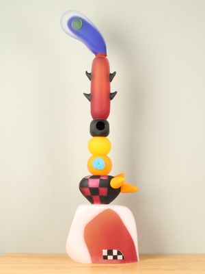 Modern glasobject Giraffe, 103 cm
