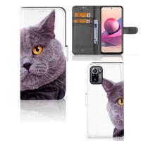 Xiaomi Redmi Note 10S | 10 4G | Poco M5s | Telefoonhoesje | Met pasjeshouder | Kat