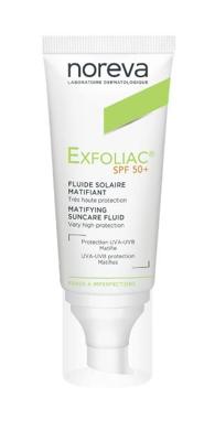 Noreva Dagcrème Exfoliac Matifying Suncare Fluid Very High Protection SPF50+ 40ml