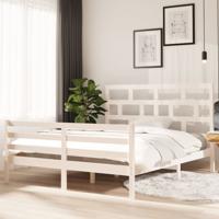 Bedframe massief grenenhout wit 160x200 cm