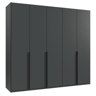 Kledingkast Milaan 5-deurs - grafiet - 236x225x58 cm - Leen Bakker