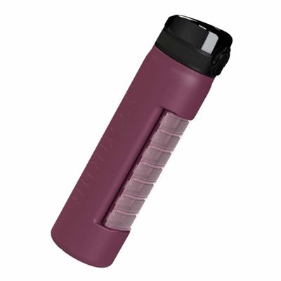 2Go drinkfles met medicijndoosje | Kies uw kleur : Bordeaux | Anabox