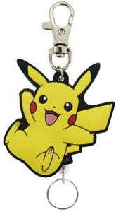 Pokemon Rubber Reel Keychain - Cheering Pikachu