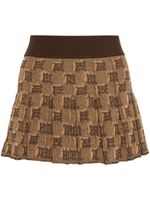 MISBHV minijupe à motif monogrammé en jacquard - Marron