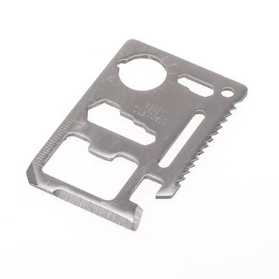 10 stuks 11 in 1 outdoor Portable multifunctionele RVS holle tool kaart cutter met leergeval grootte: 6 9 x 4.5 cm (zilver)