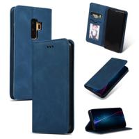 Retro huid voelen Business magnetische horizontale Flip lederen case voor Samsung Galaxy S9 plus (marineblauw)