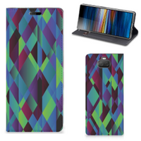 Sony Xperia 10 Stand Case Abstract Green Blue