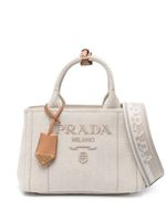 Prada sac cabas à logo brodé - Tons neutres