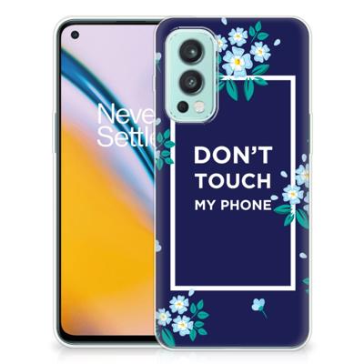 OnePlus Nord 2 5G Silicone-hoesje Flowers Blue DTMP OnePlus Nord 2 5G Silicone-hoesje Flowers Blue DTMP