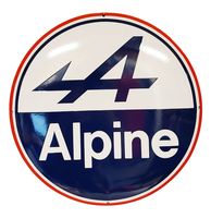 Alpine Logo Emaille Bord - 50 cm - thumbnail