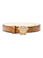 Versace ceinture La Medusa en cuir embossé - Marron