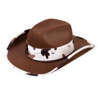 Verkleed cowboyhoed Texas - koeienprint - bruin - volwassenen - Western thema