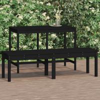 Tuinbank 2-zits 159,5x44x45 cm massief grenenhout zwart