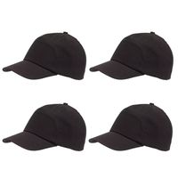 5-panel baseballcap zwart met klittenbandsluiting voor volwassenen 4 stuks 5-panel baseballcap zwart met klittenbandsluiting voor volwassenen 4 stuks