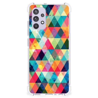 Samsung Galaxy A32 4G | A32 5G Enterprise Editie Doorzichtige Silicone Hoesje Geruit Samsung Galaxy A32 4G | A32 5G Enterprise Editie Doorzichtige Silicone Hoesje Geruit