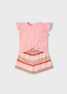 Mayoral Zomer top + short gebreid meisjes - zalm roze