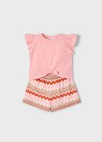 Mayoral Zomer top + short gebreid meisjes - zalm roze