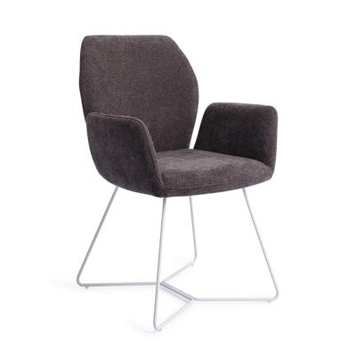 Jesper Home Eetkamerstoel 'Misaki' Beehive White, kleur Almost Black