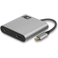 ACT USB-C naar HDMI Dual monitor MST female adapter 4K - thumbnail