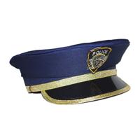 Kinder politiepet - blauw met goud - Agenten - Carnaval verkleed hoeden