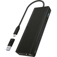 IB-DK4080AC 9-in-1 USB Type-C & Type-A dock with dual video output Dockingstation - thumbnail