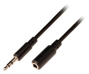 Valueline VLAP22050B20 Jack Stereo Audio Verlengkabel 3,5 mm Mannelijk - 3,5 mm Vrouwelijk 2,00 M Zwart