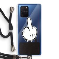 Middle finger white: Samsung Galaxy Note 10 Lite Transparant Hoesje met koord