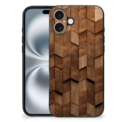 Houten Print Telefoonhoesje voor iPhone 16 Plus Wooden Cubes