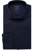 Profuomo Originale Slim Fit Overhemd Marine, Effen - thumbnail