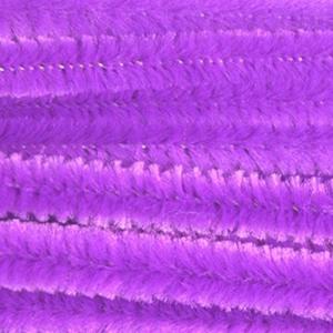 Chenille draad - 20x - paars - 14 mm x 50 cm - hobby/knutsel materialen