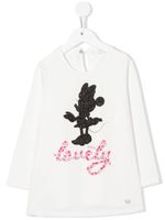 Monnalisa t-shirt Lovely Minnie Mouse à manches longues - Blanc