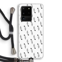 Pluimen: Samsung Galaxy S20 Ultra Transparant Hoesje met koord