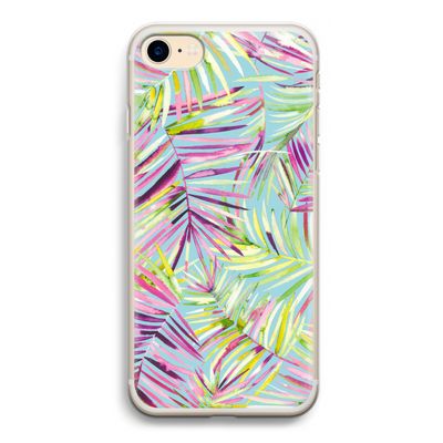 Tropical Palms Blue: iPhone 7 Transparant Hoesje