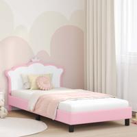 Bedframe voor kinderen met hoofdbord Roze 90 x 200 cm PU
