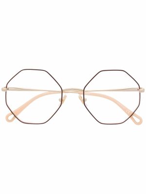 Chloé Eyewear lunettes de vue à monture géométrique - Or