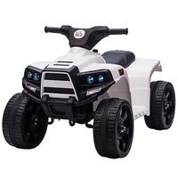 HOMCOM elektrische quad ATV kinderwagen voor 18 tot 36 maanden elektrische motorfiets met 2 koplampen elektrische quad strandauto vorm PP staal zwart