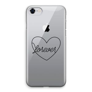 Forever heart black: iPhone 8 Transparant Hoesje
