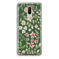 Botanical green sweet flower heaven: OnePlus 6 Transparant Hoesje