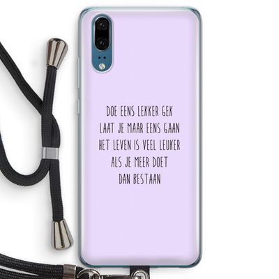 Gek: Huawei P20 Transparant Hoesje met koord