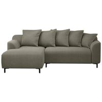 Bank Elsa met chaise longue links - stof Eden - mokka - Leen Bakker